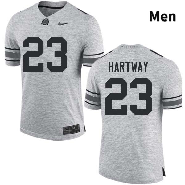 Ohio State Buckeyes Michael Hartway Men's #23 Gray Authentic Stitched College Football Jersey